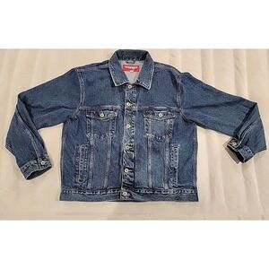 Wrangler Hero Men's Size XL Trucker Denim Jean Button Pocket Outdoor Jacket